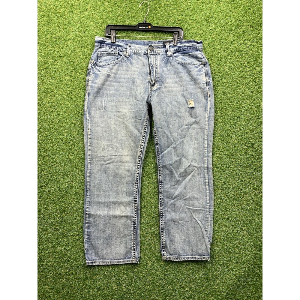 TK Axel Jeans Mens 38x30 Treadwell Relaxed Straight Light Wash Denim Grunge T8